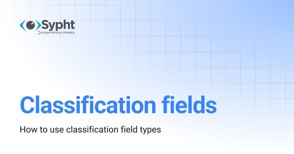 Classification fields | Sypht